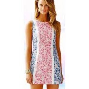 Lilly Pulitzer Delia Indigo Star Crush Print Vintage Dobby Shift Dress 6